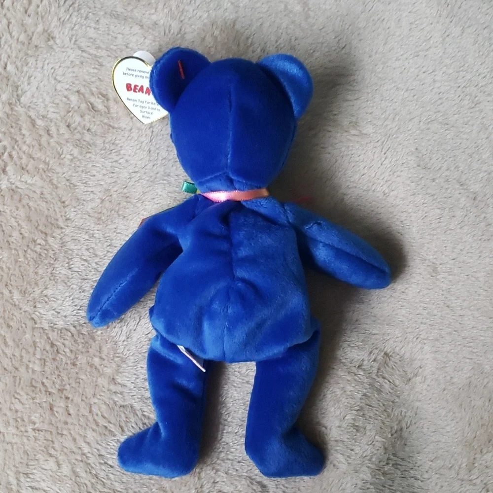 Clubby 🐻 1st Ty Collectors Club Beanie Baby 🐻 Royal Blue Bear 🐻 NWT - Picture 10 of 12